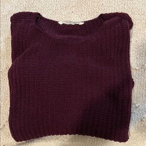Vanilla Star Women's Deep Burgundy Knit Sweater
